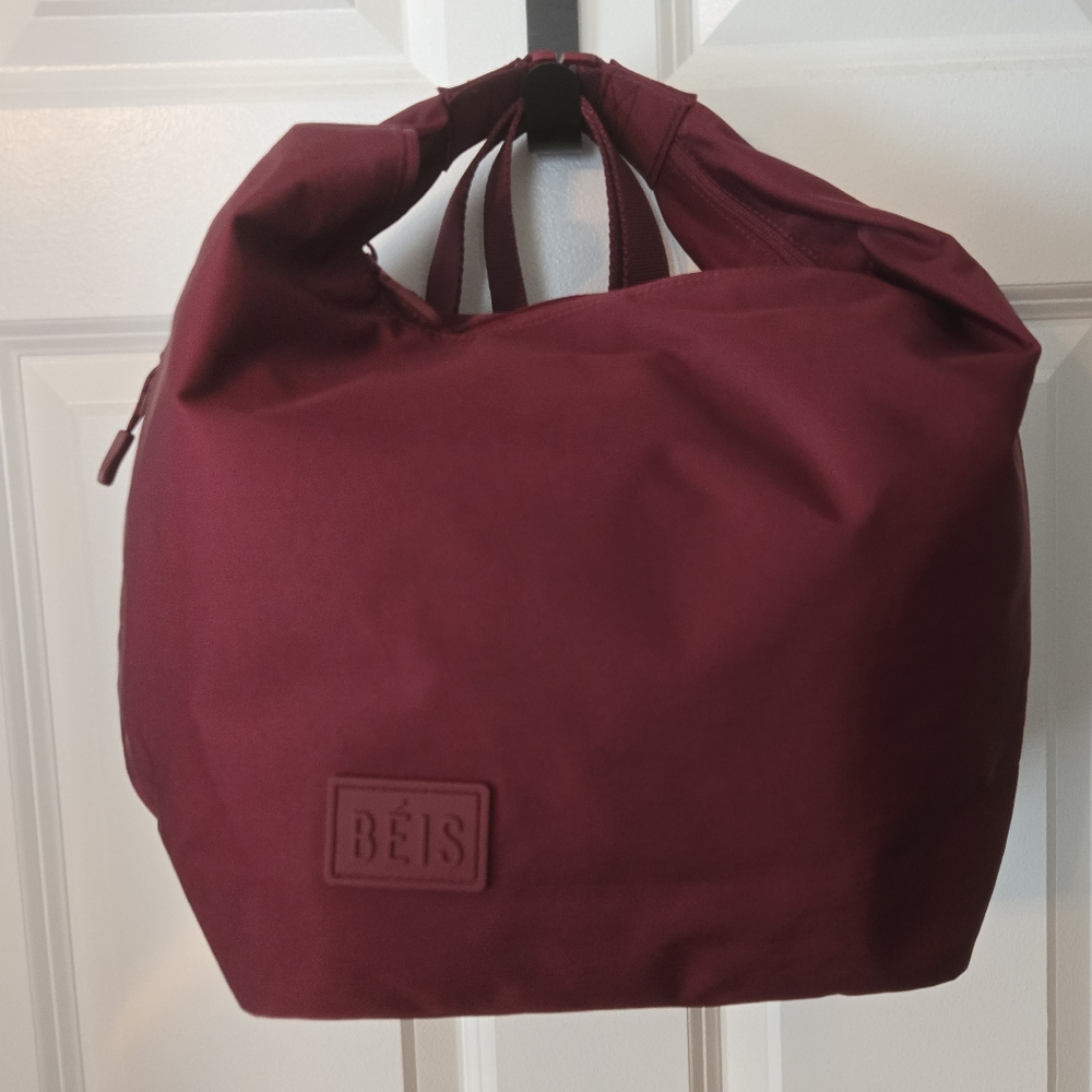 BEIS Crescent Catchall Burgundy Shoulder Bag